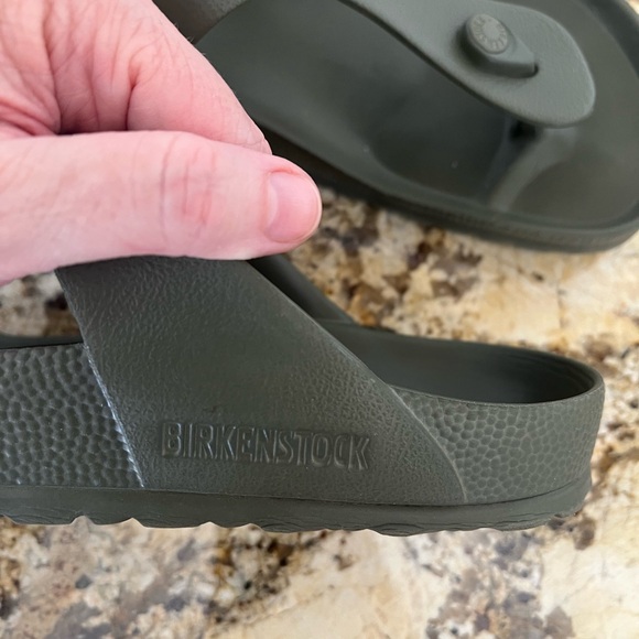 Birkenstock Khaki Slide Sandals - Picture 2 of 3